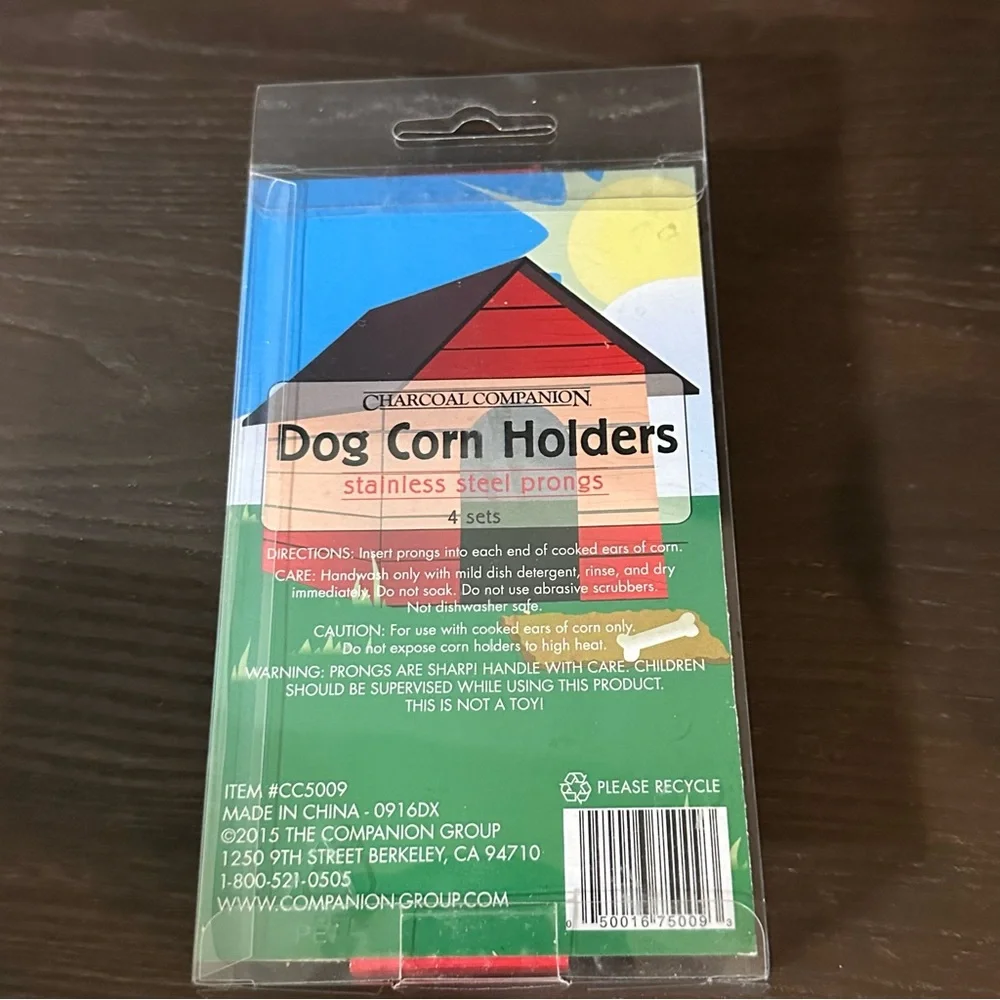 Charcoal Companion Dog Corn Holders Dachshund Set of 4 New NIB